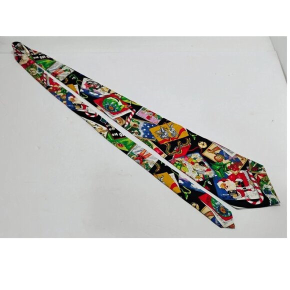Nicole Miller 100% Silk Christmas Neck Tie Vintage 1994 - Picture 2 of 9